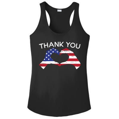 Thank You Usa Flag American Military Soldier Veterans Day Gift Ladies PosiCharge Competitor Racerback Tank