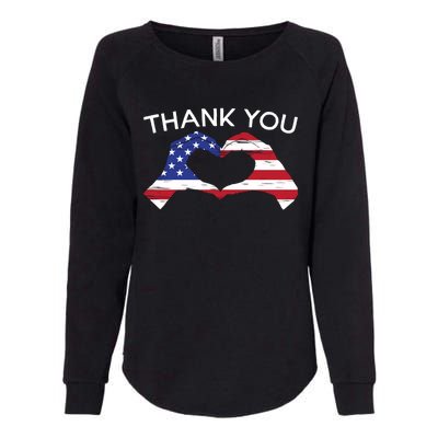 Thank You Usa Flag American Military Soldier Veterans Day Gift Womens California Wash Sweatshirt