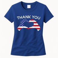 Thank You Usa Flag American Military Soldier Veterans Day Gift Women's T-Shirt