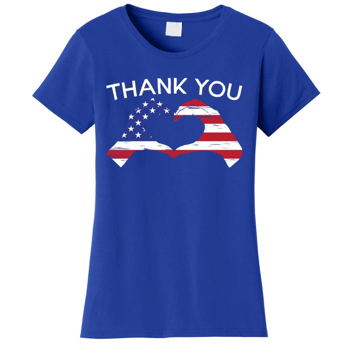 Thank You Usa Flag American Military Soldier Veterans Day Gift Women's T-Shirt