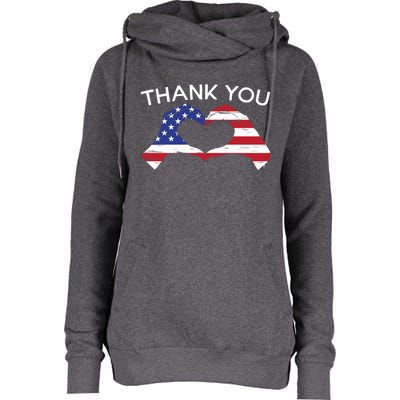 Thank You Usa Flag American Military Soldier Veterans Day Gift Womens Funnel Neck Pullover Hood