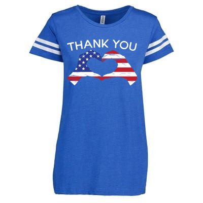 Thank You Usa Flag American Military Soldier Veterans Day Gift Enza Ladies Jersey Football T-Shirt