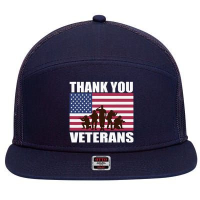 Thank You US Veterans Day Memorial Day 7 Panel Mesh Trucker Snapback Hat