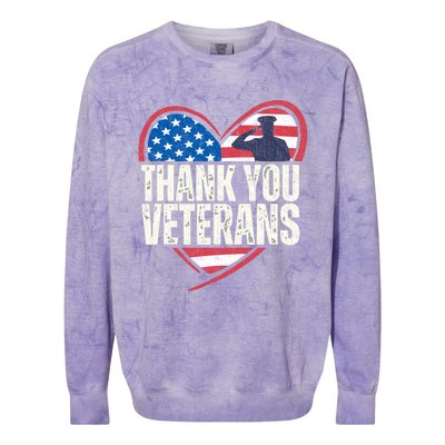 Thank You Veterans Day Memorial Day Partiotic Military Usa Colorblast Crewneck Sweatshirt