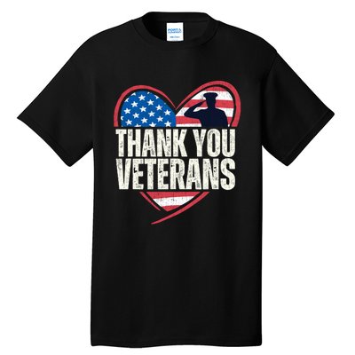 Thank You Veterans Day Memorial Day Partiotic Military Usa Tall T-Shirt