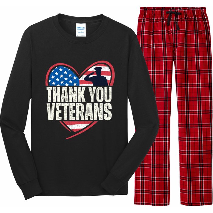 Thank You Veterans Day Memorial Day Partiotic Military Usa Long Sleeve Pajama Set