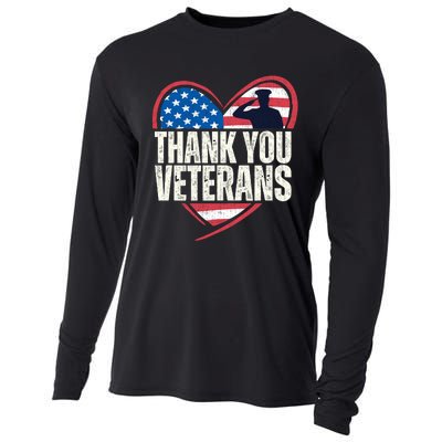 Thank You Veterans Day Memorial Day Partiotic Military Usa Cooling Performance Long Sleeve Crew