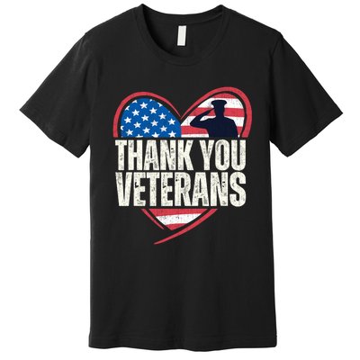 Thank You Veterans Day Memorial Day Partiotic Military Usa Premium T-Shirt