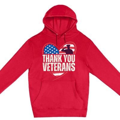 Thank You Veterans Day Memorial Day Partiotic Military Usa Premium Pullover Hoodie