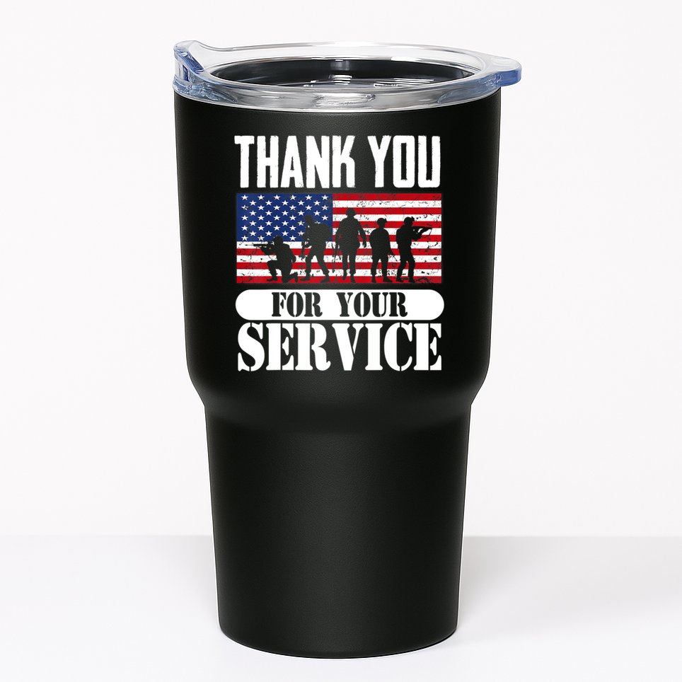 Thank You Veterans American Flag Patriotic Memorial Day Tumbler