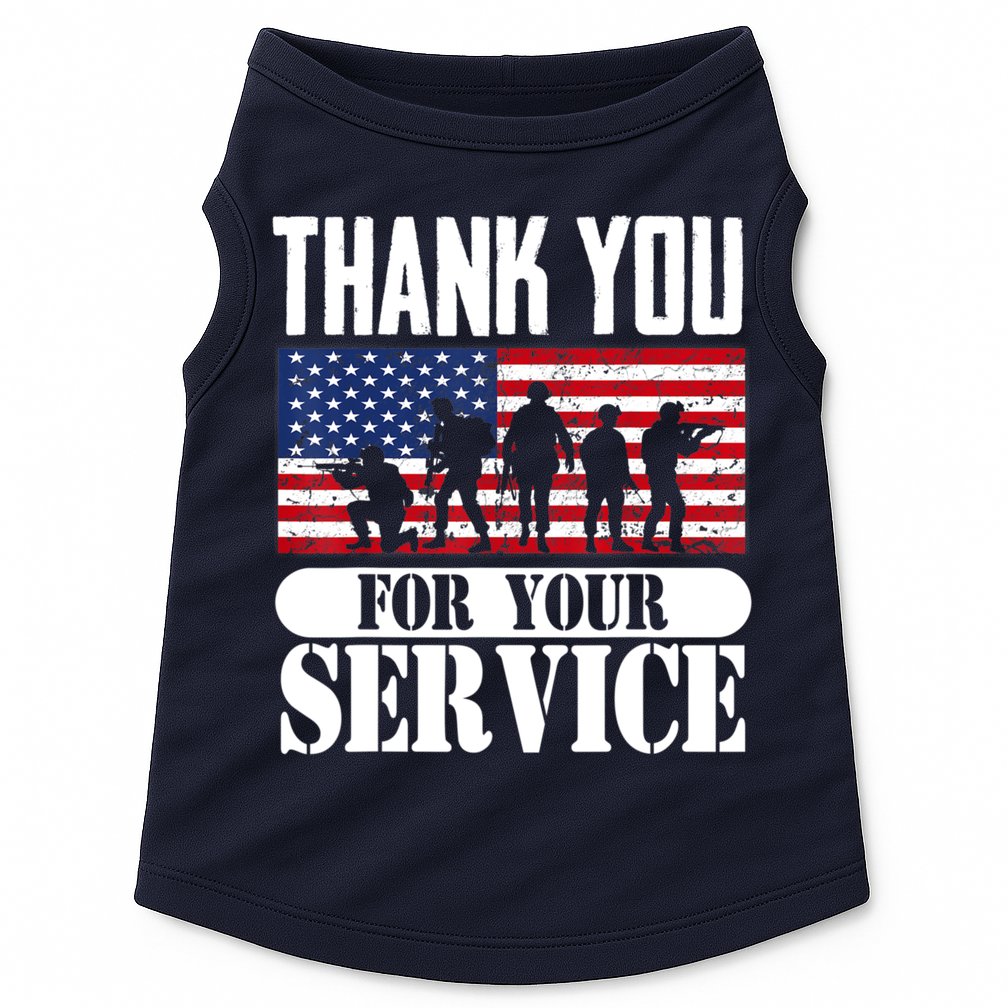 Thank You Veterans American Flag Patriotic Memorial Day Doggie Tank