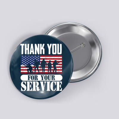 Thank You Veterans American Flag Patriotic Memorial Day Button