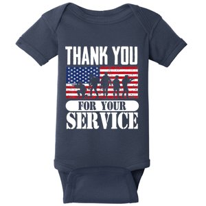 Thank You Veterans American Flag Patriotic Memorial Day Baby Bodysuit