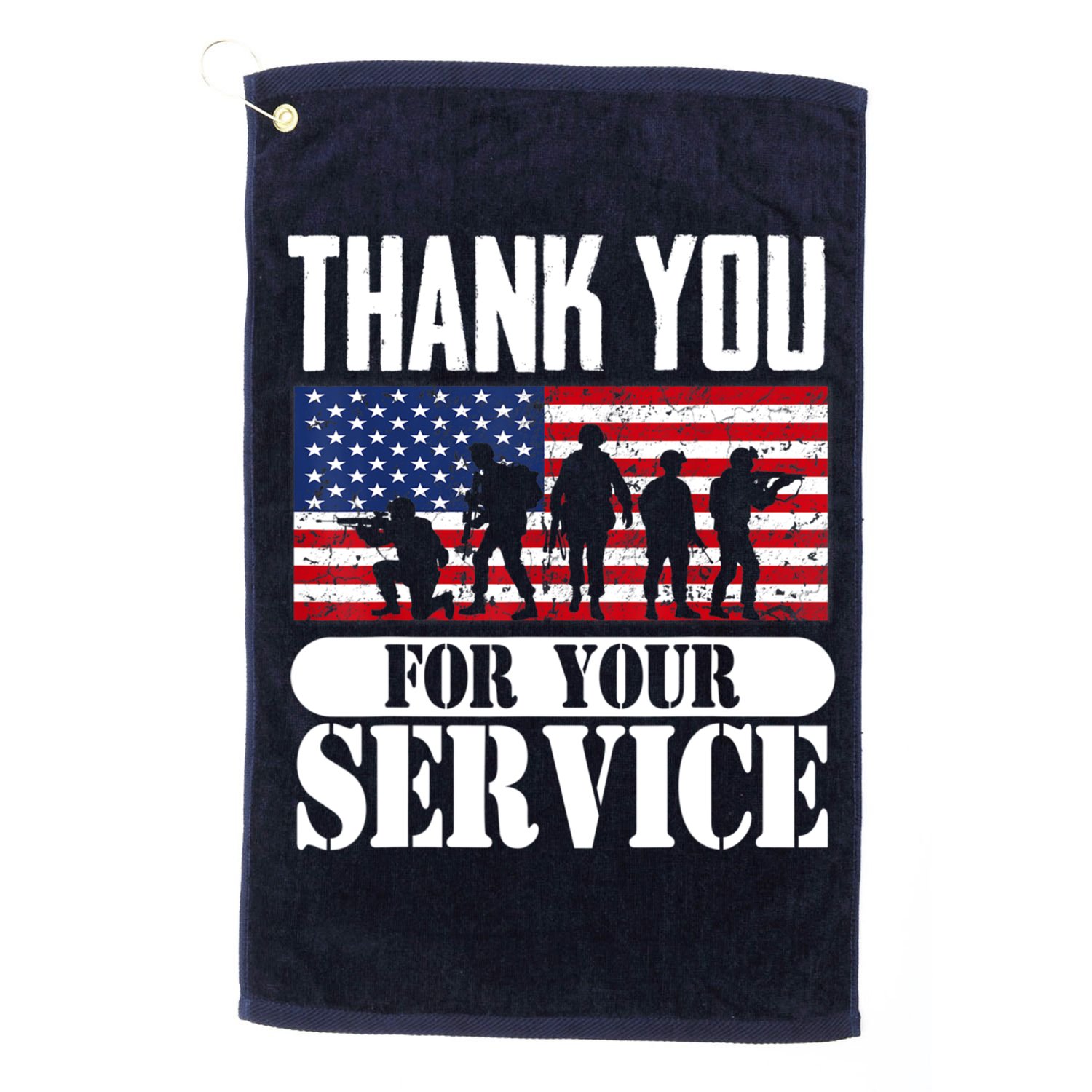 Thank You Veterans American Flag Patriotic Memorial Day Golf Towel