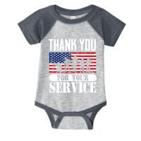 Thank You Veterans American Flag Patriotic Memorial Day Infant Baby Jersey Bodysuit