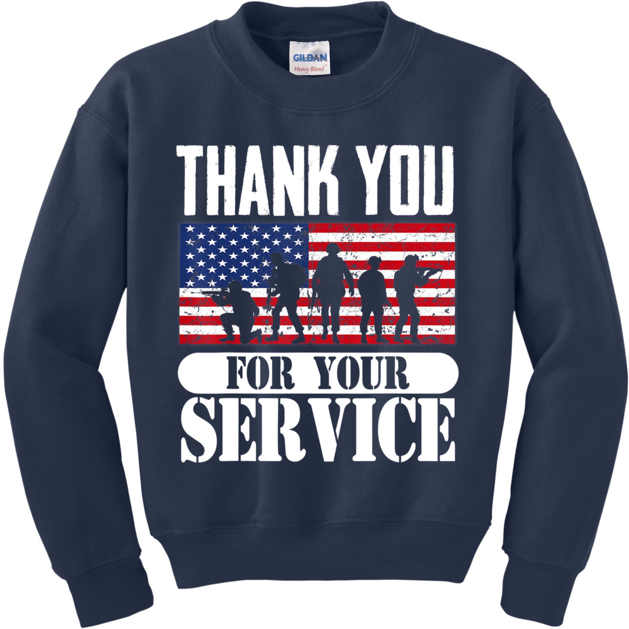 Thank You Veterans American Flag Patriotic Memorial Day Kids Sweatshirt