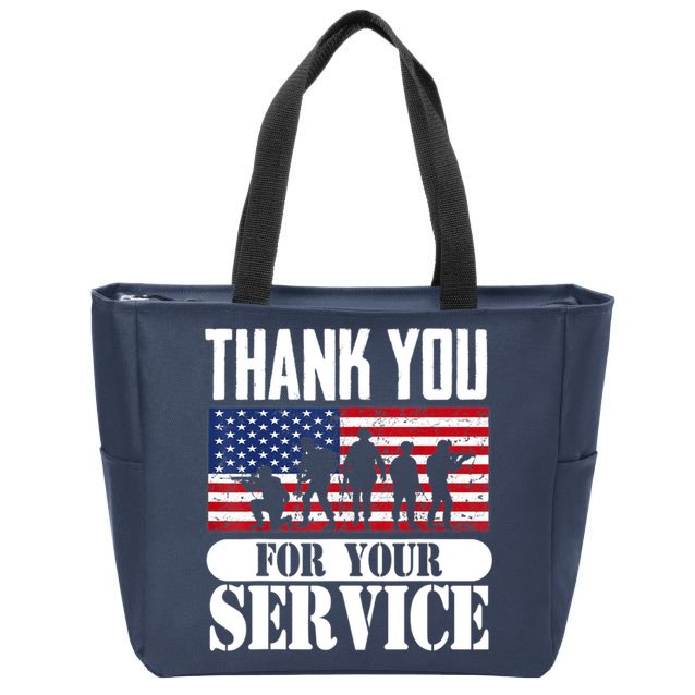 Thank You Veterans American Flag Patriotic Memorial Day Zip Tote Bag