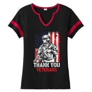 Thank You Veterans Meaningful Gift Patriotic American Flag Memorial Day Cute Gif Ladies Halftime Notch Neck Tee