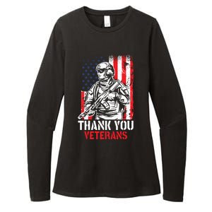 Thank You Veterans Meaningful Gift Patriotic American Flag Memorial Day Cute Gif Womens CVC Long Sleeve Shirt