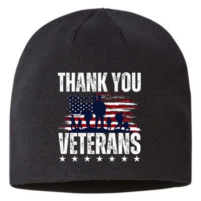 Thank You Veterans Day Memorial Day Partiotic Military Usa Sustainable Beanie