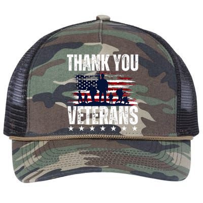 Thank You Veterans Day Memorial Day Partiotic Military Usa Retro Rope Trucker Hat Cap