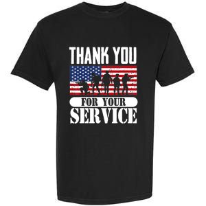 Thank You Veterans American Flag Patriotic Memorial Day Funny Gift Garment-Dyed Heavyweight T-Shirt