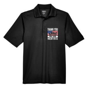 Thank You Veterans American Flag Patriotic Memorial Day Funny Gift Men's Origin Performance Pique Polo