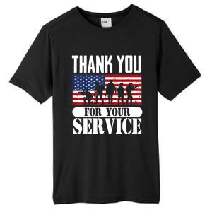 Thank You Veterans American Flag Patriotic Memorial Day Funny Gift Tall Fusion ChromaSoft Performance T-Shirt