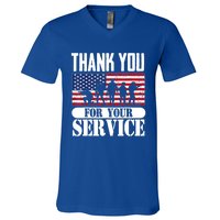 Thank You Veterans American Flag Patriotic Memorial Day Funny Gift V-Neck T-Shirt