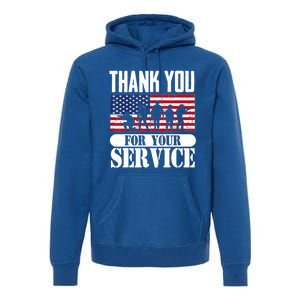 Thank You Veterans American Flag Patriotic Memorial Day Funny Gift Premium Hoodie