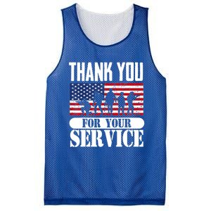 Thank You Veterans American Flag Patriotic Memorial Day Funny Gift Mesh Reversible Basketball Jersey Tank