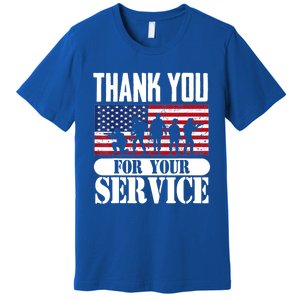 Thank You Veterans American Flag Patriotic Memorial Day Funny Gift Premium T-Shirt