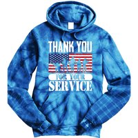 Thank You Veterans American Flag Patriotic Memorial Day Funny Gift Tie Dye Hoodie