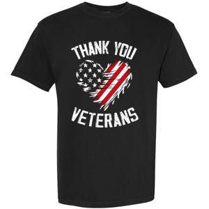 Thank You Veterans Patriotic American Flag Veterans Day 2024 Garment-Dyed Heavyweight T-Shirt