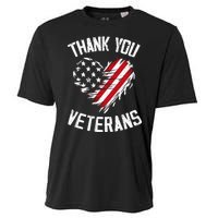 Thank You Veterans Patriotic American Flag Veterans Day 2024 Cooling Performance Crew T-Shirt