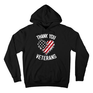 Thank You Veterans Patriotic American Flag Veterans Day 2024 Hoodie