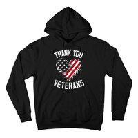 Thank You Veterans Patriotic American Flag Veterans Day 2024 Hoodie