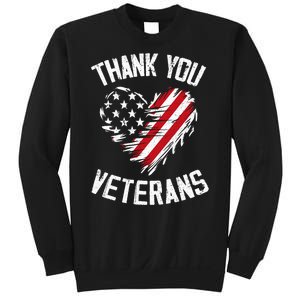 Thank You Veterans Patriotic American Flag Veterans Day 2024 Sweatshirt