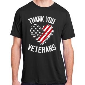 Thank You Veterans Patriotic American Flag Veterans Day 2024 Adult ChromaSoft Performance T-Shirt