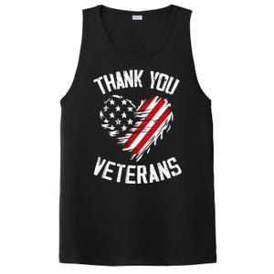 Thank You Veterans Patriotic American Flag Veterans Day 2024 PosiCharge Competitor Tank