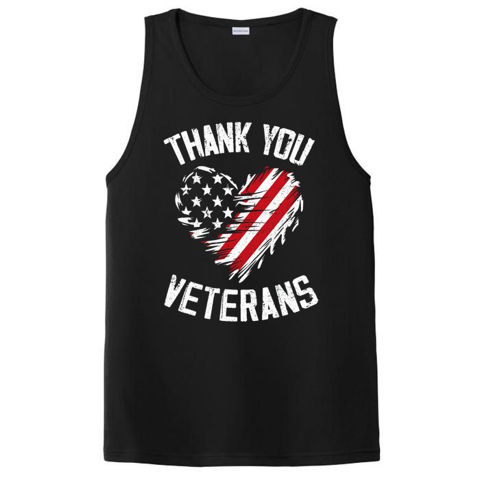 Thank You Veterans Patriotic American Flag Veterans Day 2024 PosiCharge Competitor Tank