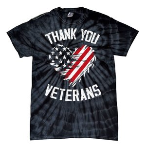 Thank You Veterans Patriotic American Flag Veterans Day 2024 Tie-Dye T-Shirt