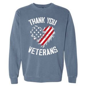 Thank You Veterans Patriotic American Flag Veterans Day 2024 Garment-Dyed Sweatshirt