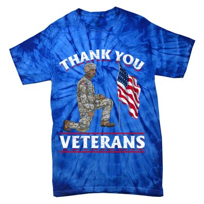 Thank You Veterans American Us Flag Soldier Memorial Day Cute Gift Tie-Dye T-Shirt