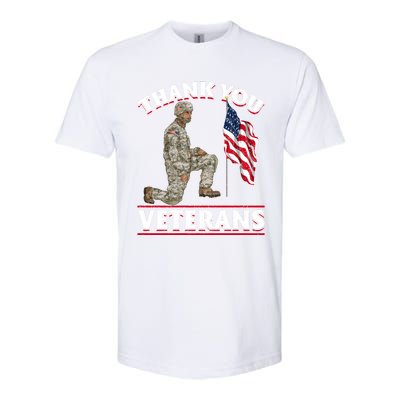 Thank You Veterans American Us Flag Soldier Memorial Day Cute Gift Softstyle® CVC T-Shirt