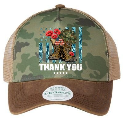 Thank You Veterans Combat Boots Poppy Flower Memorial Day Funny Gift Legacy Tie Dye Trucker Hat