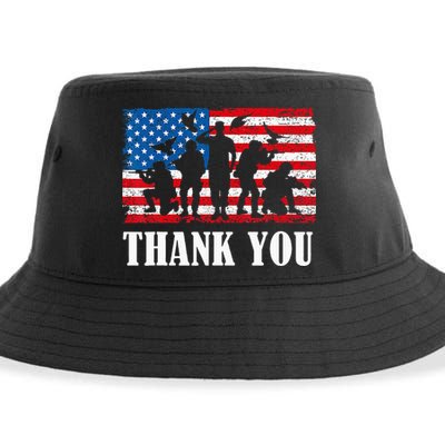 Thank You! Veterans Day & Memorial Day Partiotic Military Sustainable Bucket Hat