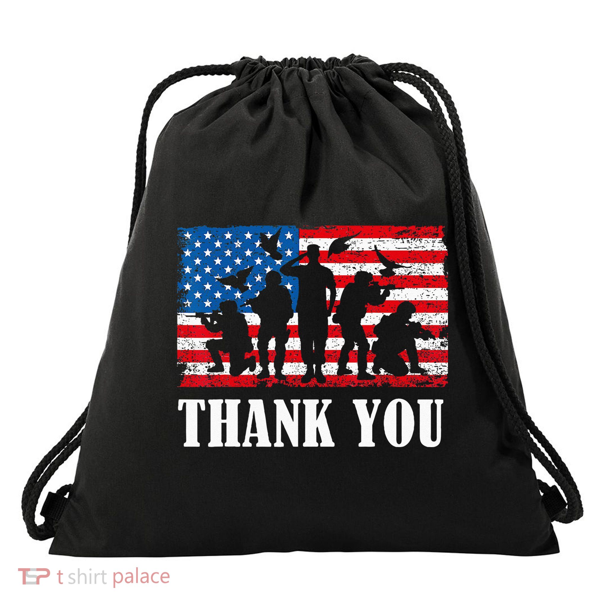 Thank You! Veterans Day & Memorial Day Partiotic Military Drawstring Bag