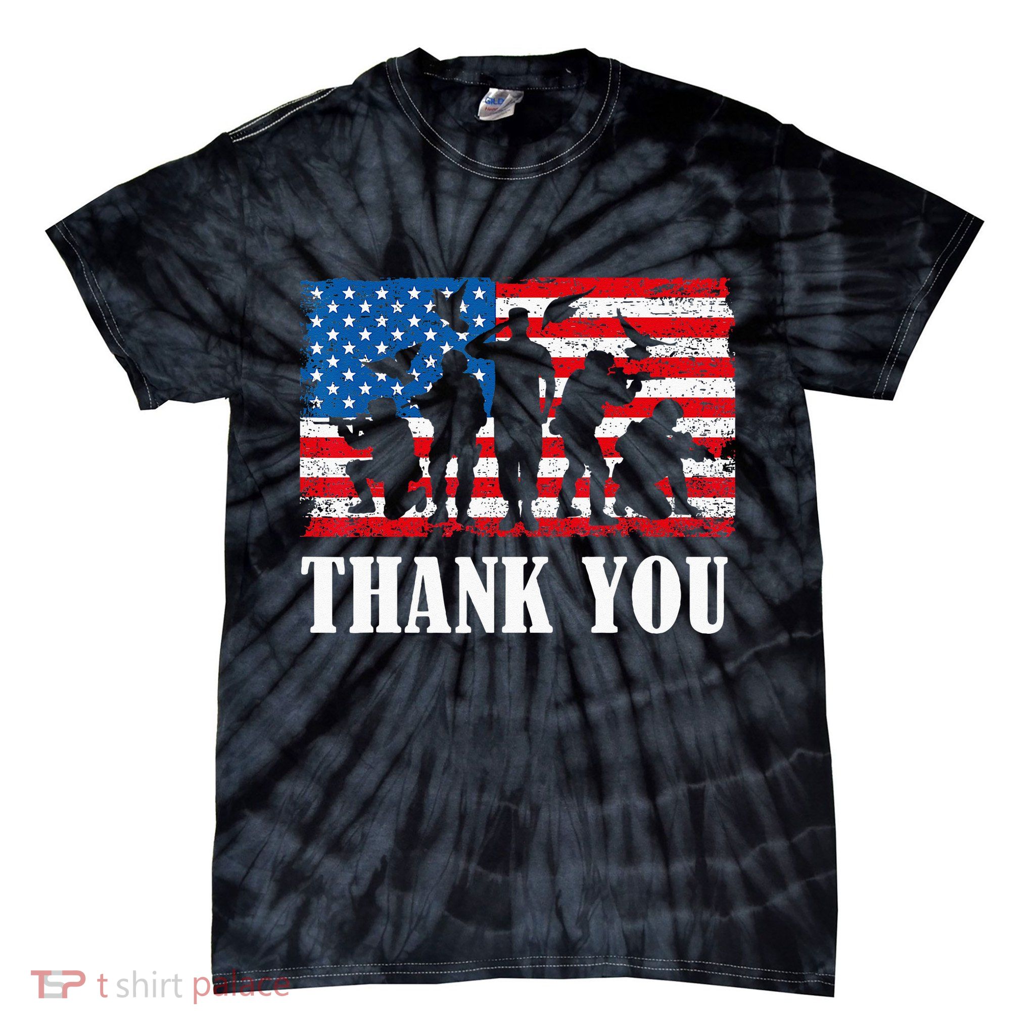 Thank You! Veterans Day & Memorial Day Partiotic Military Tie-Dye T-Shirt