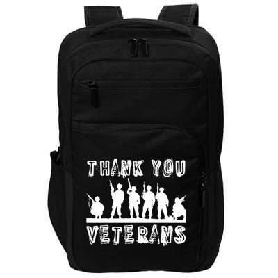 Thank You Veterans Combat Veteran Day Retro Memorial Day Gift Impact Tech Backpack